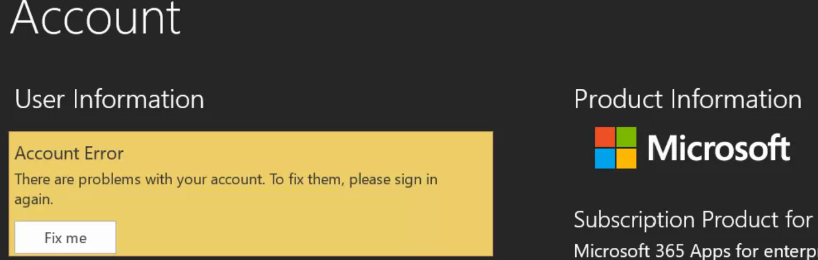 M365 Error